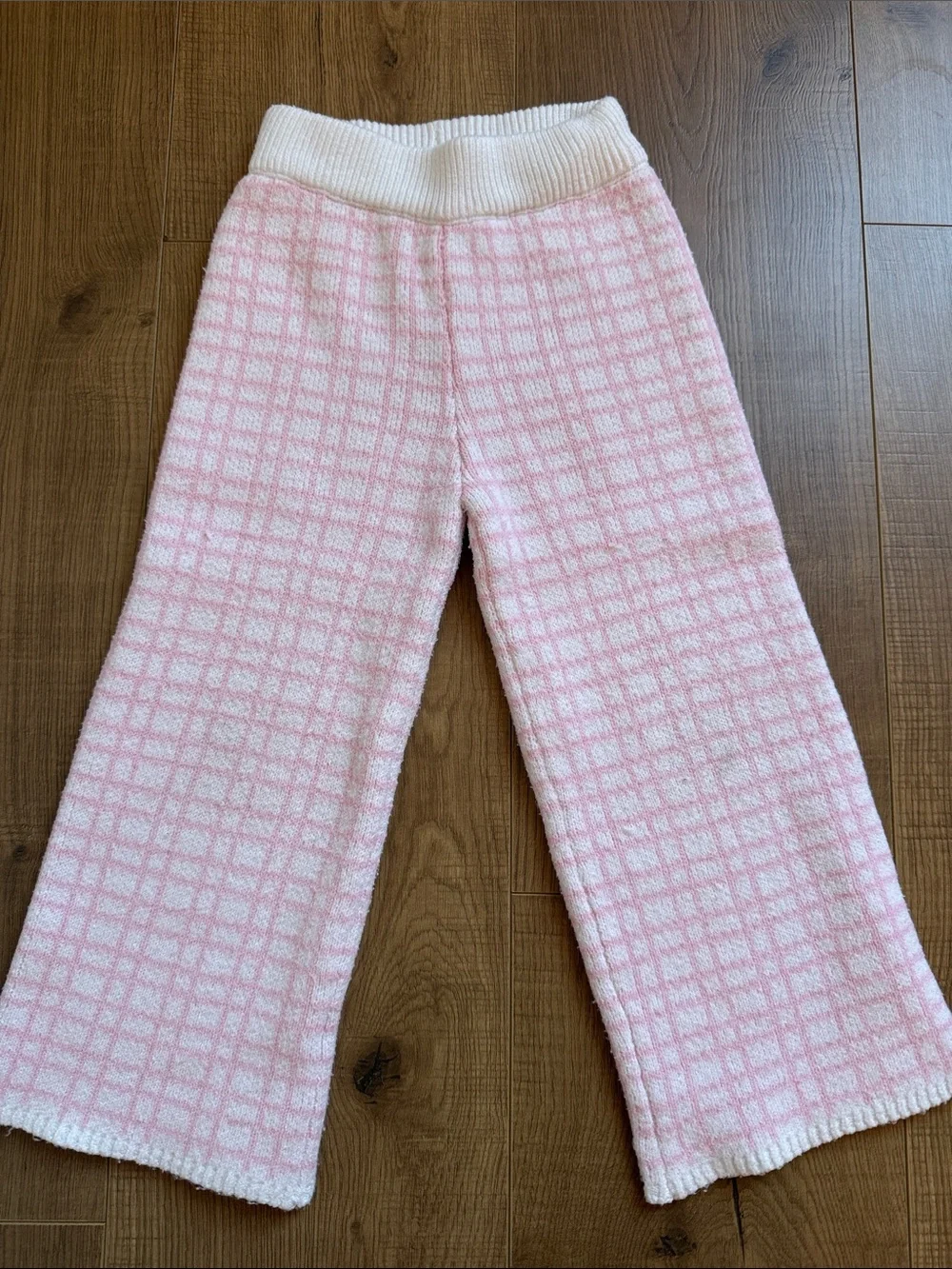 btween Pink & White Knit Vest and Pants Set